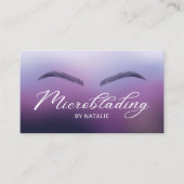 Microblading Paarse Ombre Typography Beauty Salon Visitekaartje (Voorkant)