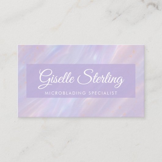 Microblading QR-code iriserende pastel opaal Visitekaartje (Voorkant)