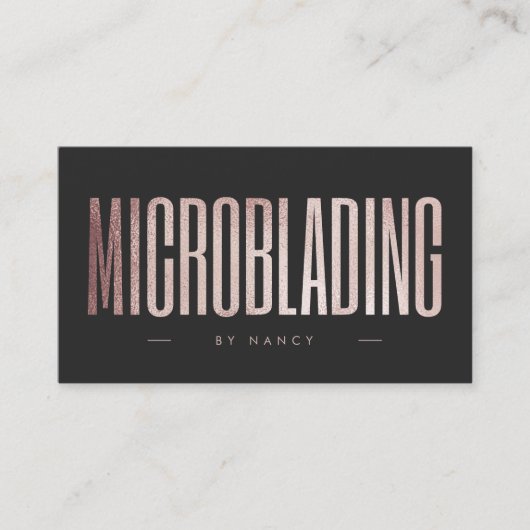 Microblading Roos Gold Glitter Visitekaartje (Voorkant)
