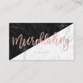 Microblading roos gold typografie block marmer visitekaartje (Voorkant)