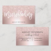 Microblading Roos gouden glitter ombre metallic fo Visitekaartje (Voorkant / Achterkant)