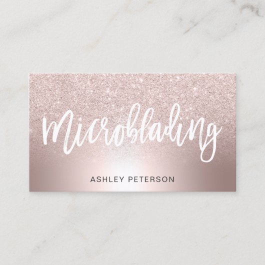 Microblading Roos gouden glitter ombre metallic fo Visitekaartje (Voorkant)