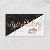Microblading roos gouden tipografie blokkeert marm visitekaartje (Voorkant)