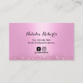 Microblading Roze Glitter zet Typografische Zaken  Visitekaartje (Achterkant)