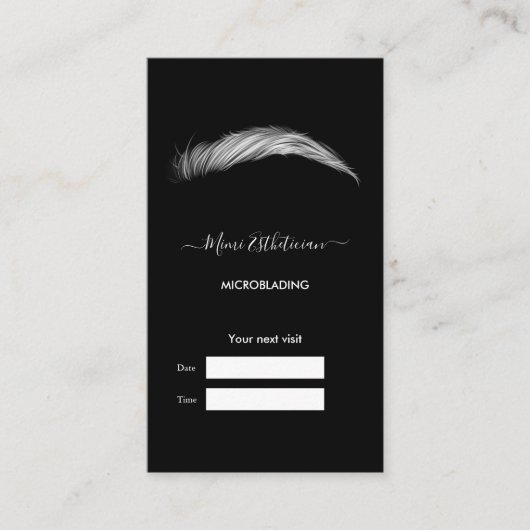 MICROBLADING Salon Appointment Card Afsprakenkaartje (Voorkant)