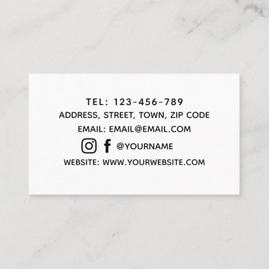 Microblading semi - permanente make-up wit minimaa visitekaartje (Achterkant)