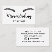 Microblading semi - permanente make-up wit minimaa visitekaartje (Voorkant / Achterkant)
