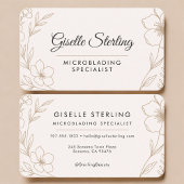 Microblading Specialist Botanical Blush and Black  Visitekaartje
