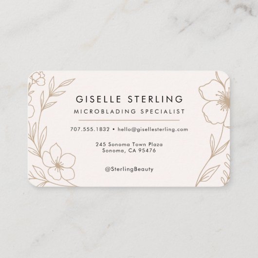 Microblading Specialist Botanical Blush and Black  Visitekaartje (Achterkant)