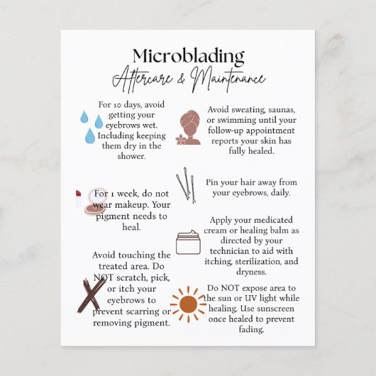 Microblading Stadia van Healing Kaart - Dubbelzijd (Achterkant)