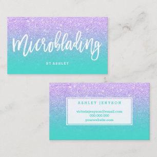 Microblading typografie lavender glitter visitekaartje