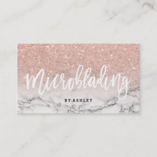 Microblading typografie roos goud glitter marmer visitekaartje