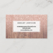 Microblading typografie roos goud glitterhout visitekaartje (Achterkant)