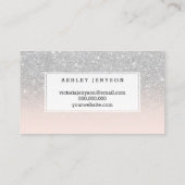Microblading typografie zilverglitter blush roze visitekaartje (Achterkant)