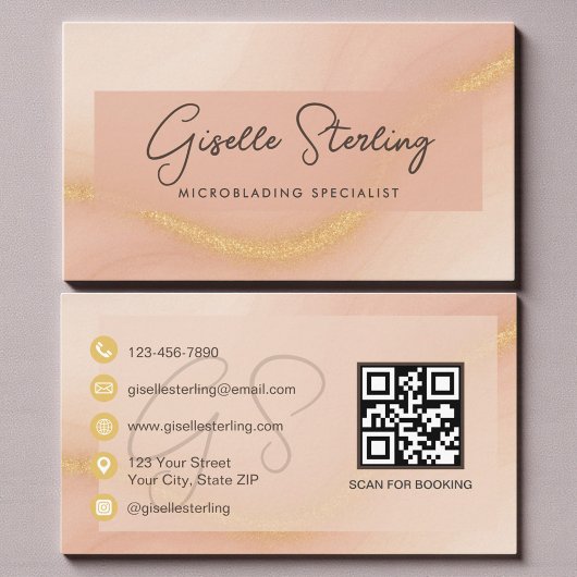 Microblading Watercolor QR Code Visitekaartje