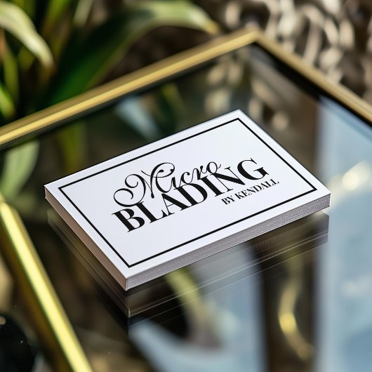 Microblading wenkbrauw permanente make-up zwarte r visitekaartje