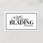 Microblading wenkbrauw permanente make-up zwarte r visitekaartje (Voorkant)