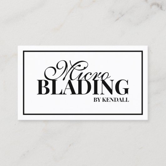 Microblading wenkbrauw permanente make-up zwarte r visitekaartje (Voorkant)