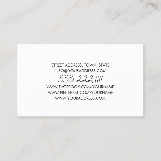 Microblading Wenkbrauwsymbool Permanente Make-up K Visitekaartje (Achterkant)