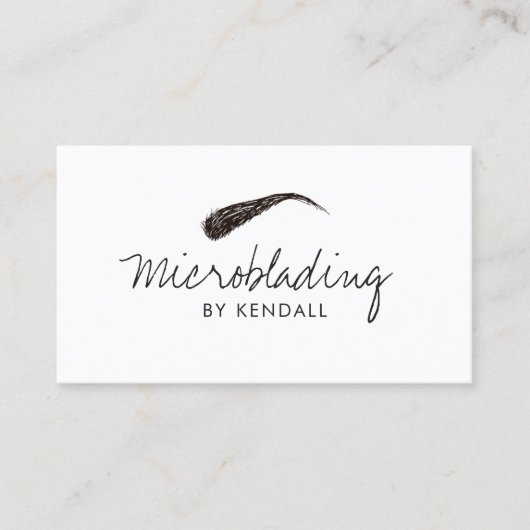 Microblading Wenkbrauwsymbool Permanente Make-up K Visitekaartje (Voorkant)