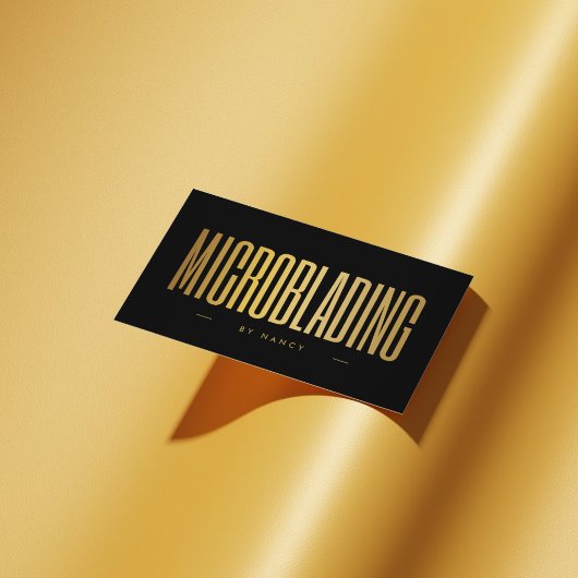 Microblading Zwart en Goud Visitekaartje