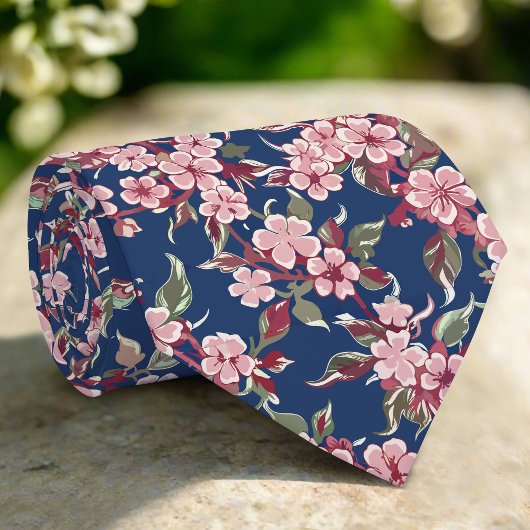 Microbloemige achtergrond  Modern Roze Bloem Stropdas