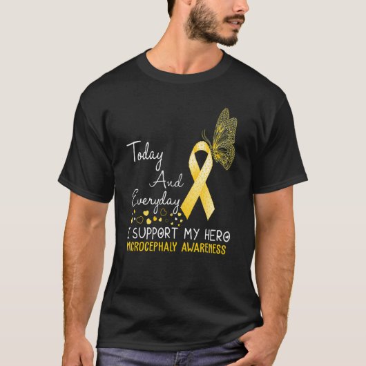 Microcephaly Awareness I Support My Hero Butterfly T-shirt (Voorkant)