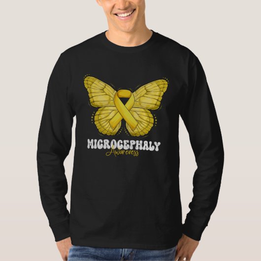 Microcephaly Awareness Month Yellow Ribbon Butterf T-shirt (Voorkant)