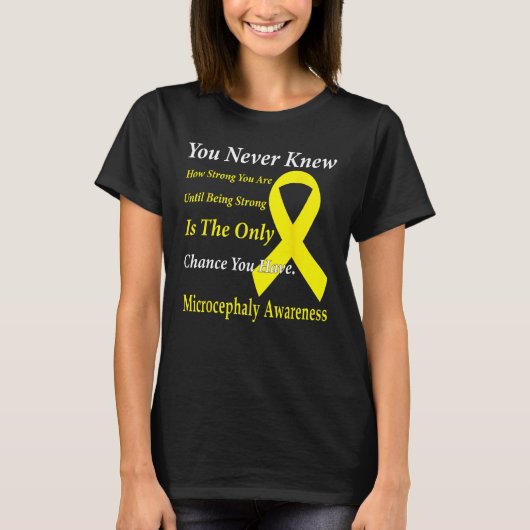 Microcephaly Awareness Yellow Ribbon Support T-shirt (Voorkant)