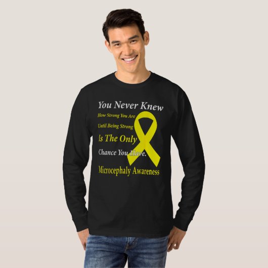 Microcephaly Awareness Yellow Ribbon Support T-shirt (Voorkant volledig)