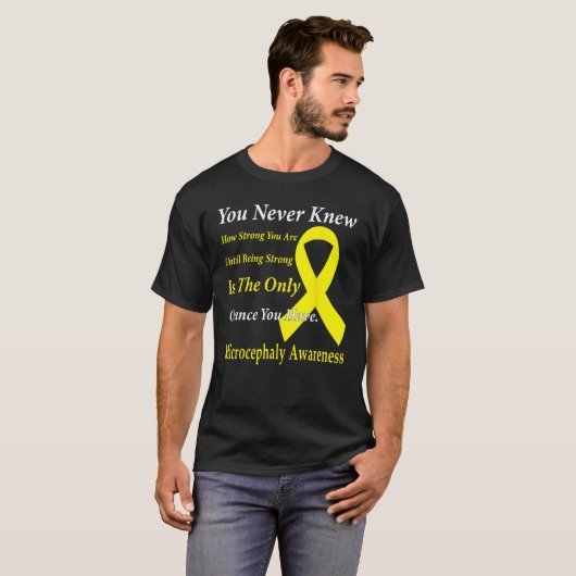 Microcephaly Awareness Yellow Ribbon Support T-shirt (Voorkant volledig)