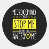 Microcephaly Can't Stop Me, Microcephaly Fighter S Ronde Sticker (Voorkant)