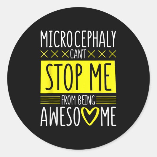 Microcephaly Can't Stop Me, Microcephaly Fighter S Ronde Sticker (Voorkant)