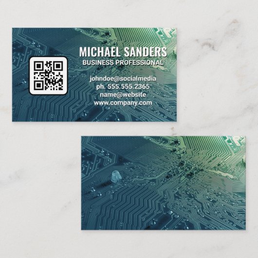 Microchip Printplaat | QR Code Visitekaartje (Voorkant / Achterkant)