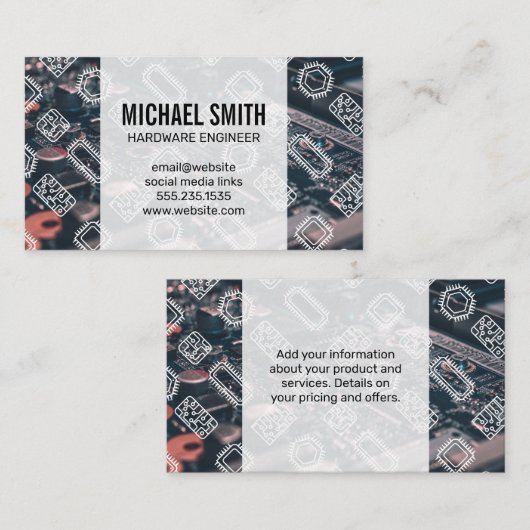 microchippatroon | moederbordtechnologie visitekaartje (Voorkant / Achterkant)