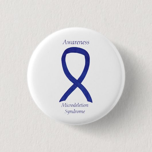 Microdeletie Syndrome Bewustheid Ribbon Pin Ronde Button 3,2 Cm (Voorkant)