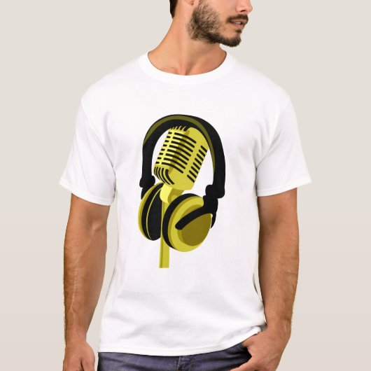 microfono con auriculares locutor t-shirt (Voorkant)