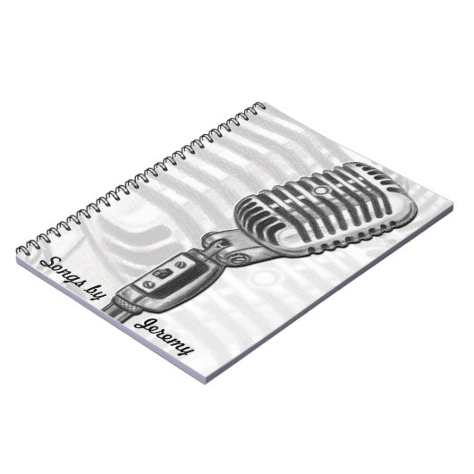 Microfoon aangepast lyrisch boek notitieboek (Linkerzijde)
