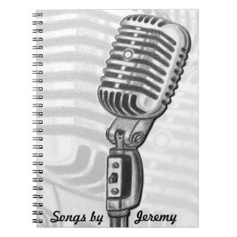 Microfoon aangepast lyrisch boek notitieboek