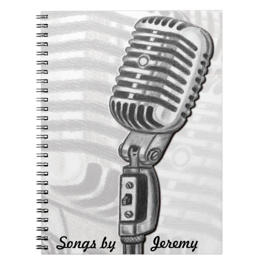 Microfoon aangepast lyrisch boek notitieboek (Voorkant)
