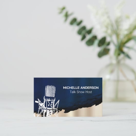 Microfoon Afbeelding | Podcast Visitekaartje (Staand voorkant)