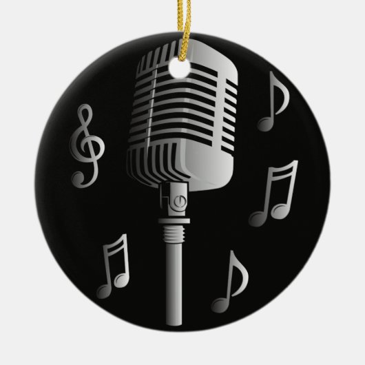 Microfoon  analoge muziekopnamemodus keramisch ornament (Voorkant)
