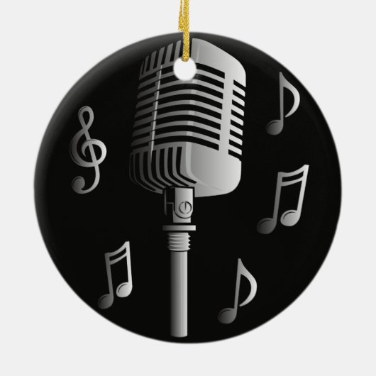 Microfoon  analoge muziekopnamemodus keramisch ornament (Achterkant)