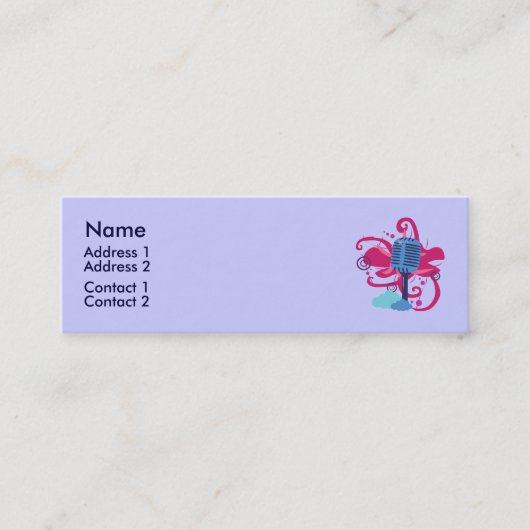 Microfoon Art Explosion Profiel Kaarten Mini Visitekaartje (Voorkant)