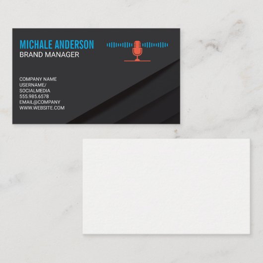 Microfoon Audio Signal Logo Visitekaartje (Voorkant / Achterkant)