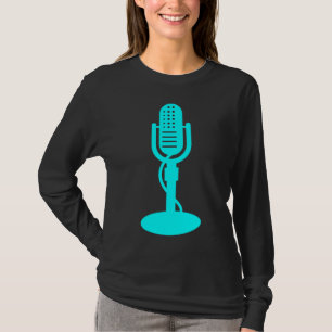 Microfoon - Cyaan T-shirt
