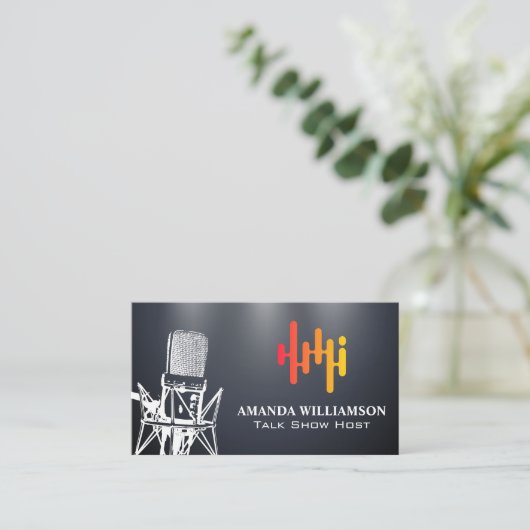 microfoon | Digitale audio-Logo Visitekaartje (Staand voorkant)