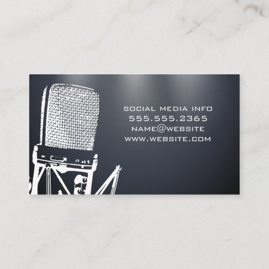 microfoon | Digitale audio-Logo Visitekaartje (Achterkant)