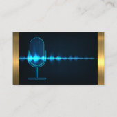 microfoon | Digitale geluidsgolf | Goudmetaaltrim Visitekaartje (Achterkant)