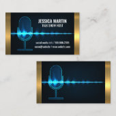 microfoon | Digitale geluidsgolf | Goudmetaaltrim Visitekaartje (Voorkant / Achterkant)